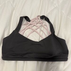Lululemon Black and Pink Sports Bra for Medium Impact